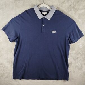 Lacoste Regular Fit Navy‎ Pique Polo Shirt Mens 3XL Big Croc Logo Short Sleeve